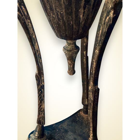 Antique Ram Head Neoclassical Tripod Incense Burner Urn 9 Inch - Picture 8 of 11